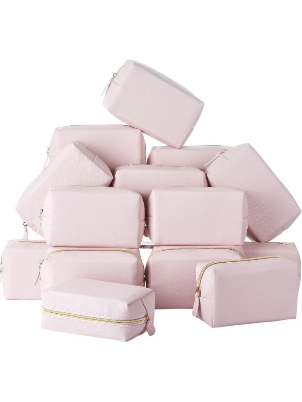 20 Pcs Light Pink Makeup Bags Set for Women | Cosmetic Pouches & Organizers